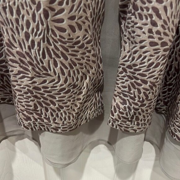 LOGO by Lori Goldstein brown leaf/animal print top - Picture 4 of 8